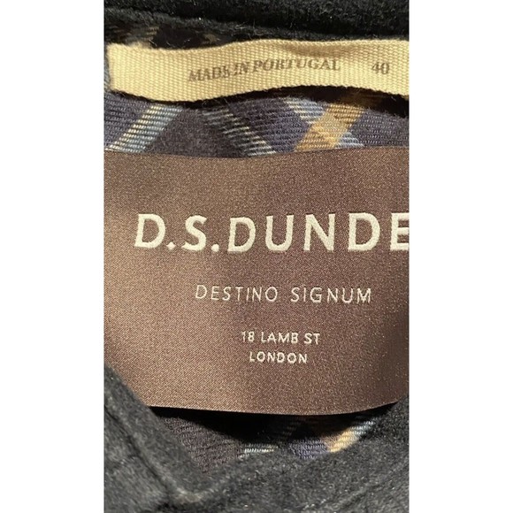 DS Dundee Mens Navy Blue Cotton Jacket Button Down Shirt Pocket 40 Contrast Cuff - Picture 8 of 15